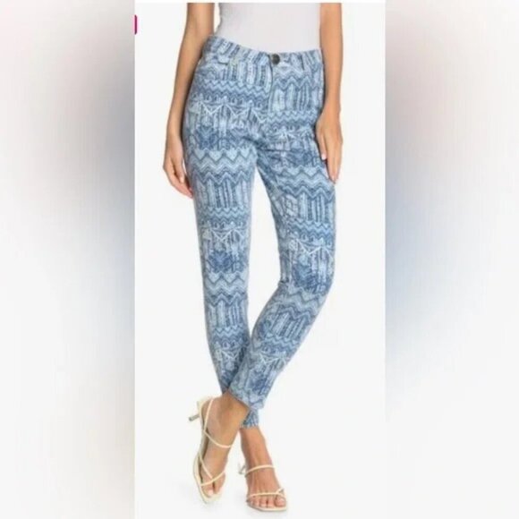 NWT DESIGUAL Printed High Waisted Skinny Womens Jean Size 2 - Picture 2 of 13